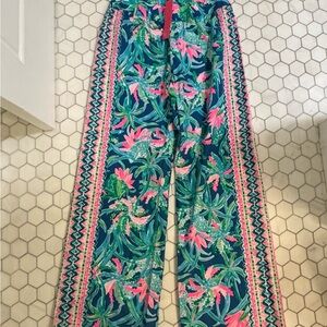 Lilly Pulitzer Vibrant Floral Wide-Leg Pants